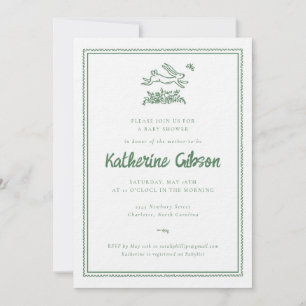 Bunny Rabbit Baby Shower Invitation