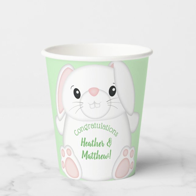 Bunny Rabbit Baby Shower Paper Cups (Front)