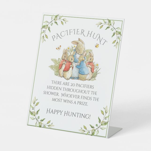 Bunny Rabbit Baby Shower Pedestal Sign (Front)