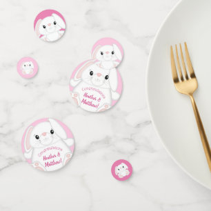 Bunny Rabbit Baby Shower Pink Confetti