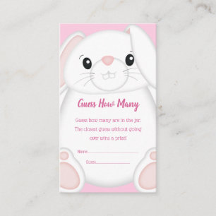 Bunny Rabbit Baby Shower Pink Enclosure Card