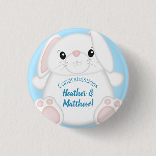 Bunny Rabbit Baby Shower Woodland 3 Cm Round Badge