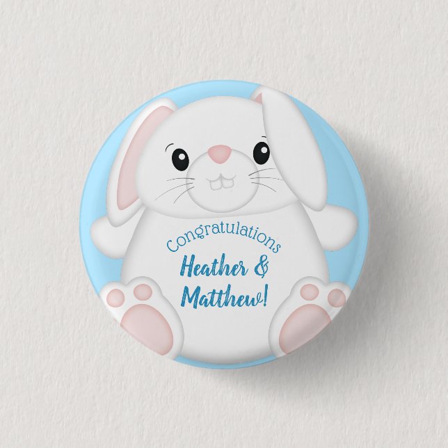 Bunny Rabbit Baby Shower Woodland 3 Cm Round Badge (Front)