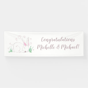 Bunny Rabbit Baby Shower Woodland Animals Banner