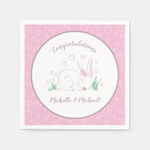 Bunny Rabbit Baby Shower Woodland Animals Napkin