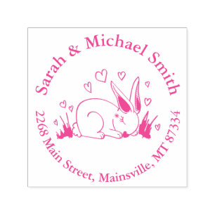 Bunny Rabbit Baby Shower Woodland Animals Self-inking Stamp