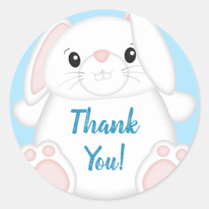 Bunny Rabbit Baby Shower Woodland Classic Round Sticker