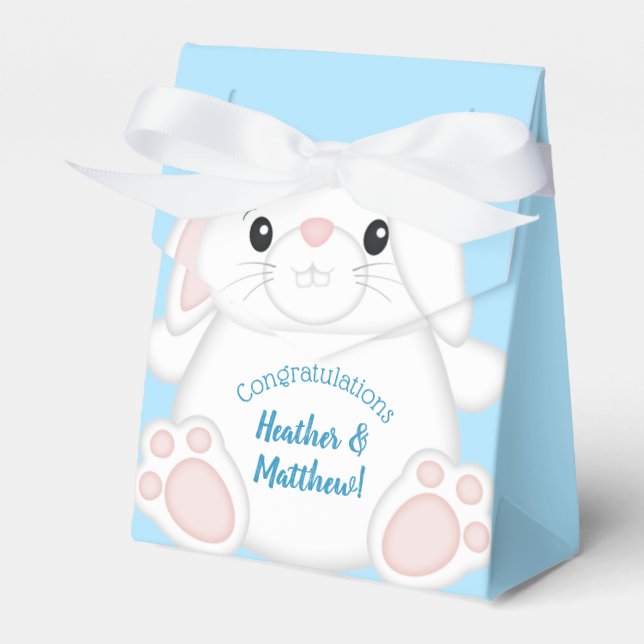 Bunny Rabbit Baby Shower Woodland Favour Box (Front Side)