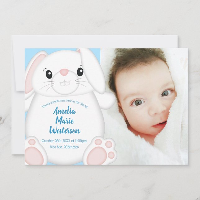 Bunny Rabbit Baby Shower Woodland Invitation (Front)