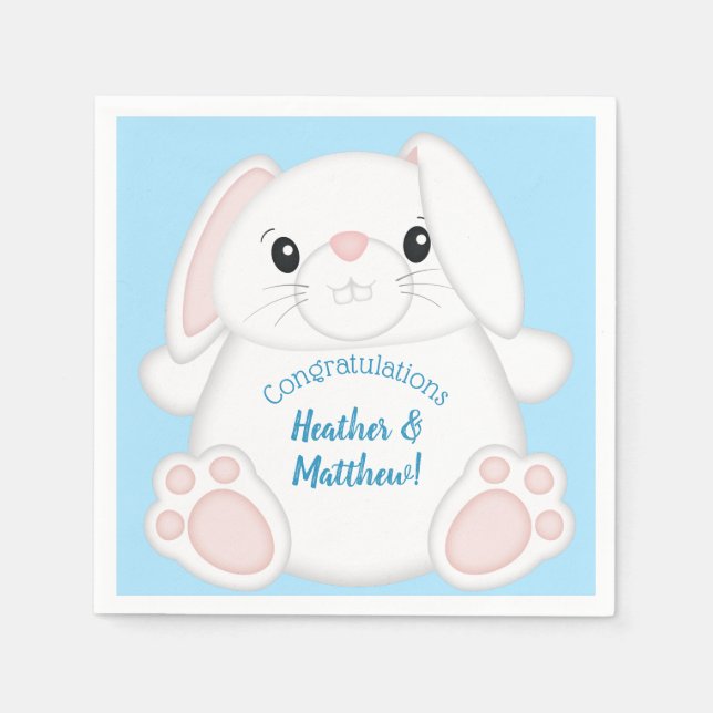 Bunny Rabbit Baby Shower Woodland Napkin (Front)