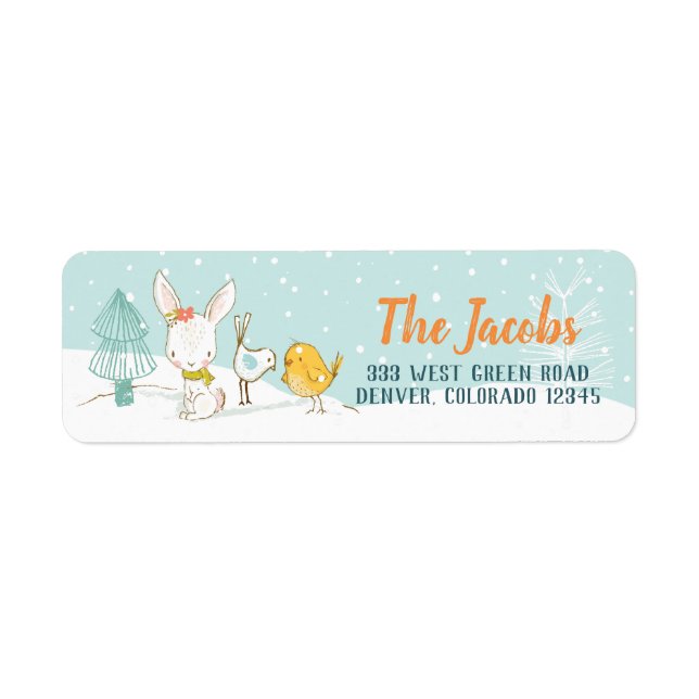 Bunny Rabbit Birds Christmas Holiday (Front)