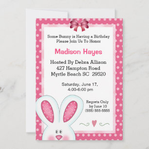 Bunny Rabbit Birthday Invitation