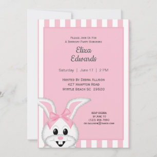 Bunny Rabbit Birthday Invitation