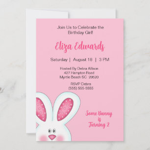 Bunny Rabbit Birthday Invitation