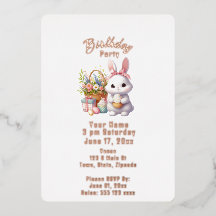 Bunny Rabbit Birthday Invitation