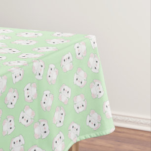 Bunny Rabbit Birthday Party Green Tablecloth