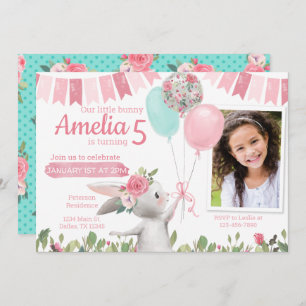 Bunny Rabbit Birthday Party Invitation