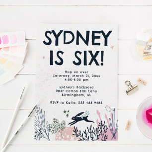 Bunny Rabbit Birthday Party Invitation