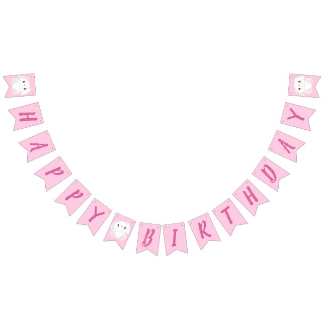 Bunny Rabbit Birthday Party Pink Bunting (All)