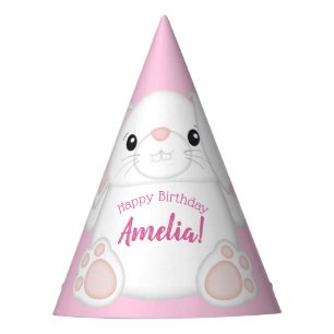 Bunny Rabbit Birthday Party Pink Party Hat