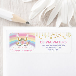Bunny Rabbit Birthday Party Return Address