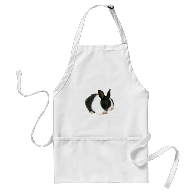 Bunny Rabbit Black & White Standard Apron (Front)