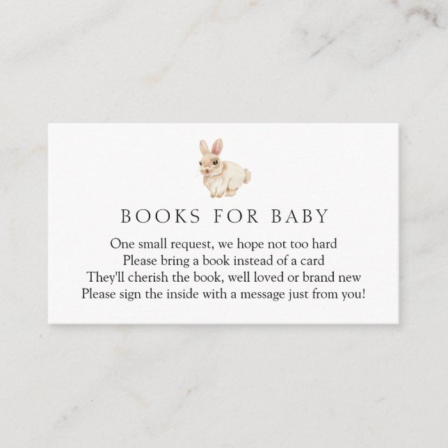 Bunny Rabbit Books for Baby Enclosure Card (Front)