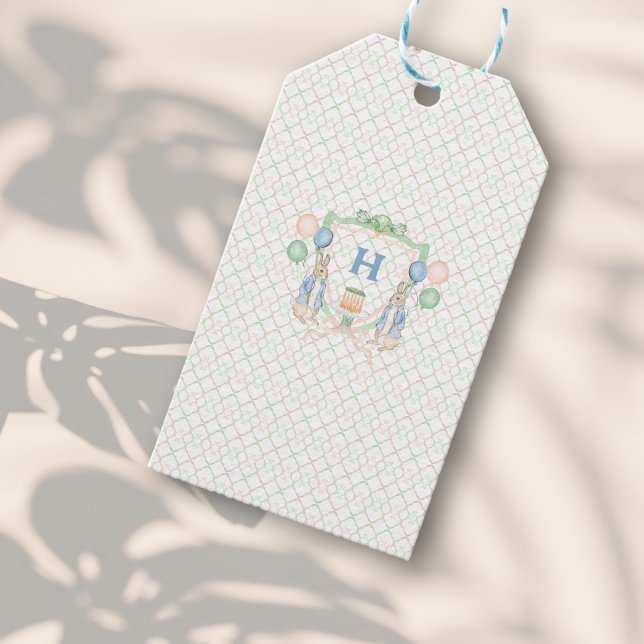 Bunny Rabbit Carrot Monogram Gift Tags (Creator Uploaded)