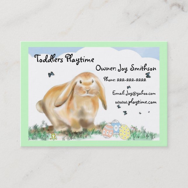 Bunny Rabbit-Children's store Business Card (Front)