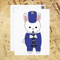 Bunny Rabbit Clarinet Marching Band Blue White