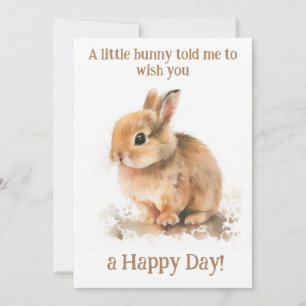 Bunny rabbit cute happy postcard