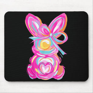 Bunny Rabbit Cute Pink Colorful Funny Easter Day W Mouse Mat