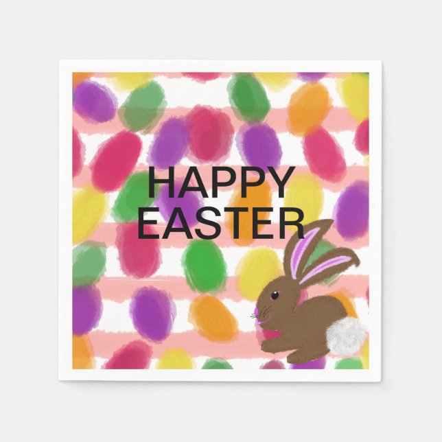 Bunny Rabbit Easter Eggs Napkin (Front)