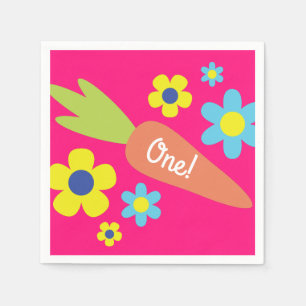 Bunny Rabbit Easter Spring Birthday Party Napkin