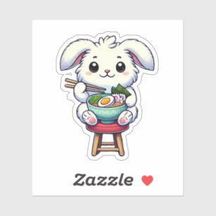 Bunny Rabbit Eating Ramen