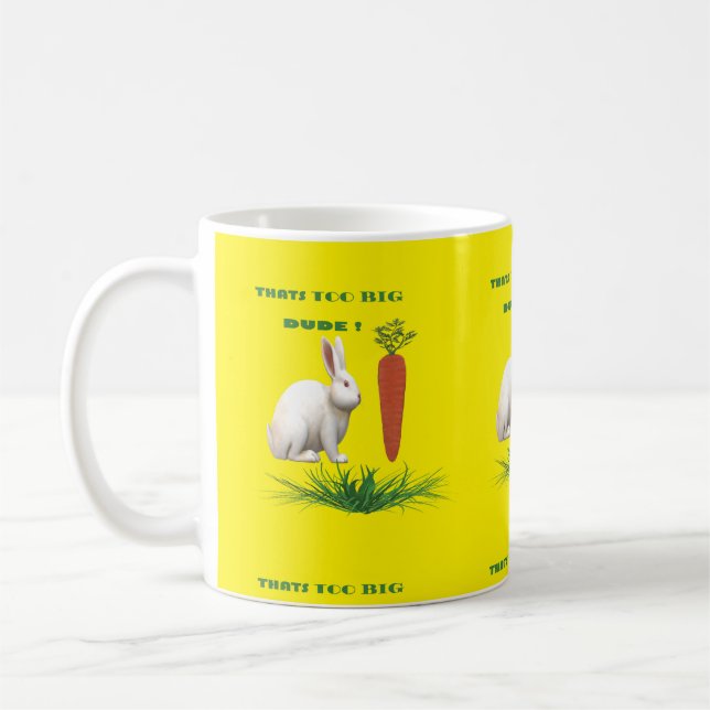 Bunny Rabbit eats a big carrot Coffee Mug (Left)