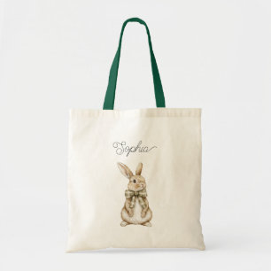 Bunny Rabbit Egg Daisy Flower Tote Bag