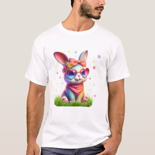 Bunny Rabbit Eggs Hunting T-Shirt (Front)