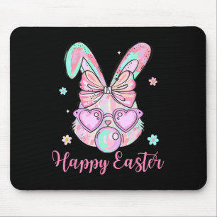 Bunny Rabbit Face Coquette Bow Easter Day Bubblegu Mouse Mat