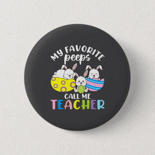 Bunny Rabbit Favorite Teacher Student Happy Easter 6 Cm Round Badge