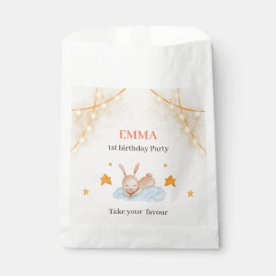 Bunny rabbit first birthday party favour bag 