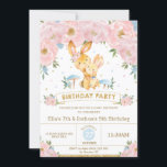 Bunny Rabbit Floral Joint Birthday Sister Brother  Invitation<br><div class="desc">Personalise this whimsical Pink and Blue Floral Bunny Rabbit Joint Birthday Invitation with your party details easily and quickly, simply press the customise it button to further re-arrange and format the style and placement of the text.  This whimsical collection features beautiful pink and blue watercolor floral and two cute watercolor...</div>