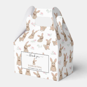 Bunny Rabbit Floral Wildflowers Coquette Bow Favour Box