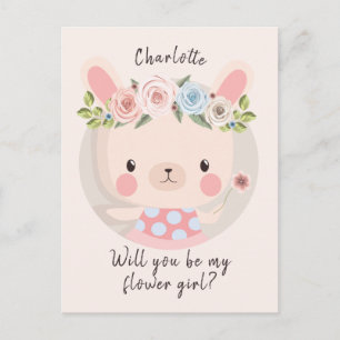 Bunny Rabbit Flower Girl Proposal Card