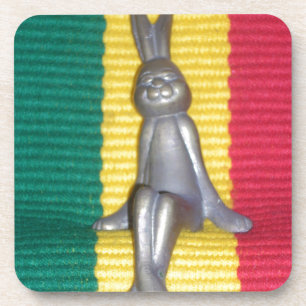 Bunny - Rabbit in Rasta Colours: A Touch of Groovy Coaster