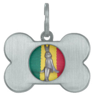 Bunny - Rabbit in Rasta Colours: A Touch of Groovy Pet Tag