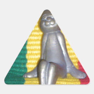 Bunny - Rabbit in Rasta Colours: A Touch of Groovy Triangle Sticker