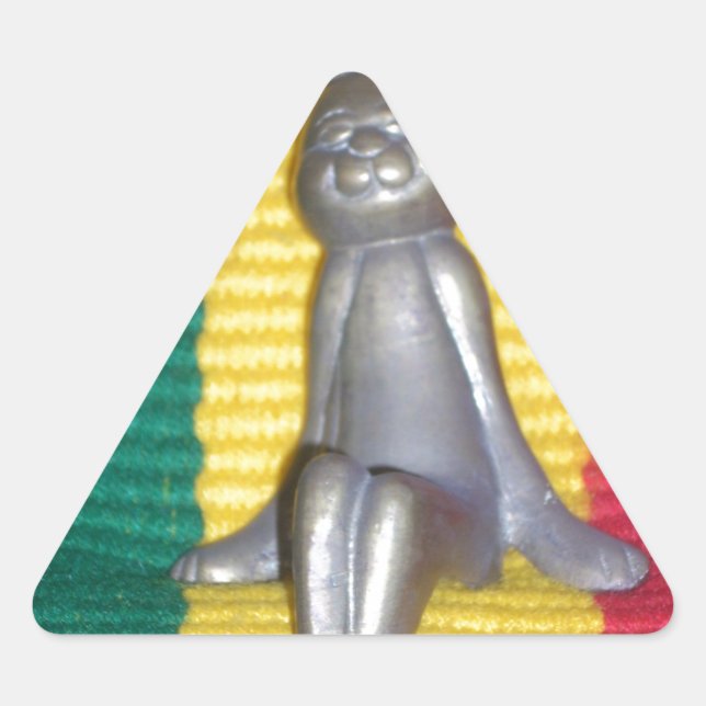 Bunny - Rabbit in Rasta Colours: A Touch of Groovy Triangle Sticker (Front)