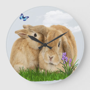 Bunny rabbit large clock