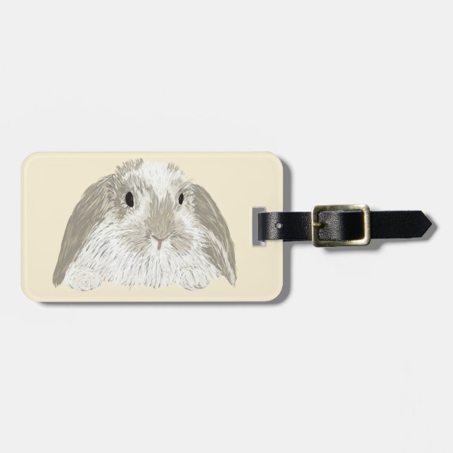 Bunny Rabbit Luggage Tag (Front Horizontal)